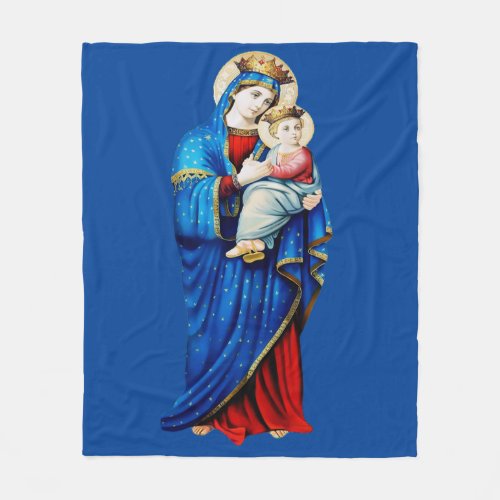 Virgin Mary with Baby Jesus Fleece Blanket