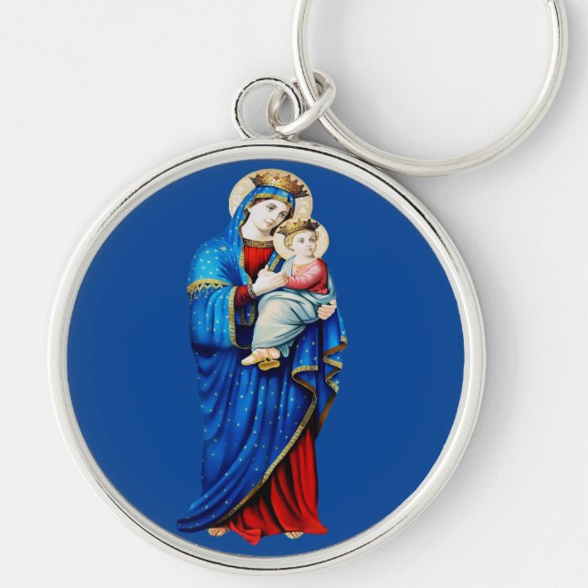 Virgin Mary with Baby Jesus Keychain (Front)