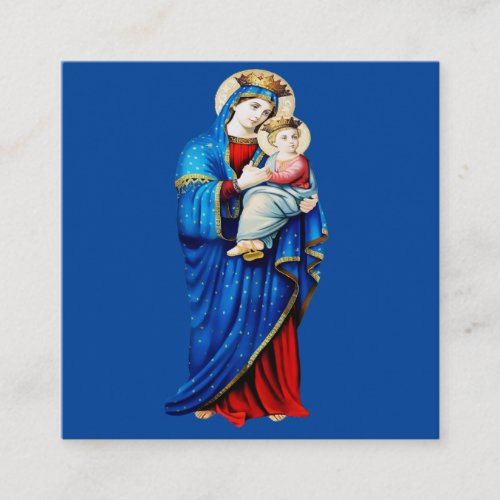 Virgin Mary with Baby Jesus Square Business Card