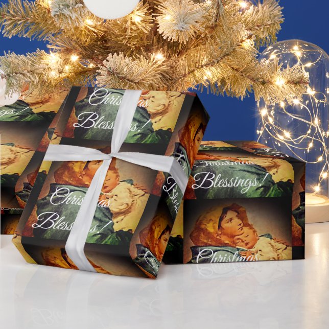 Virgin Mary with Child Christmas Wrapping Paper (Holidays)