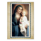 Virgin Mary with Child Jesus holding pink rose (Front)