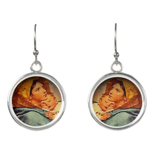 Virgin Mary with Christ Child Earrings