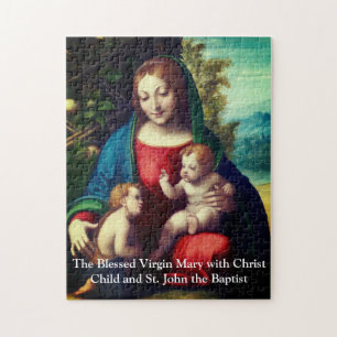 Virgin Mary with Christ Child & St. John Baptist Jigsaw Puzzle