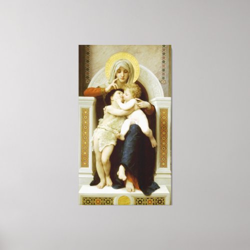 Virgin Mary with Jesus  St John the Baptist Canvas Print