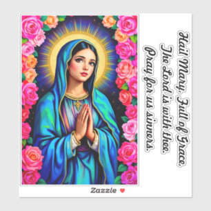 Virgin Mary with Prayer Multi Size Window Sticker