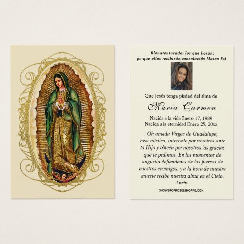 Virgin Mexico Guadalupe Spanish Funeral Prayer
