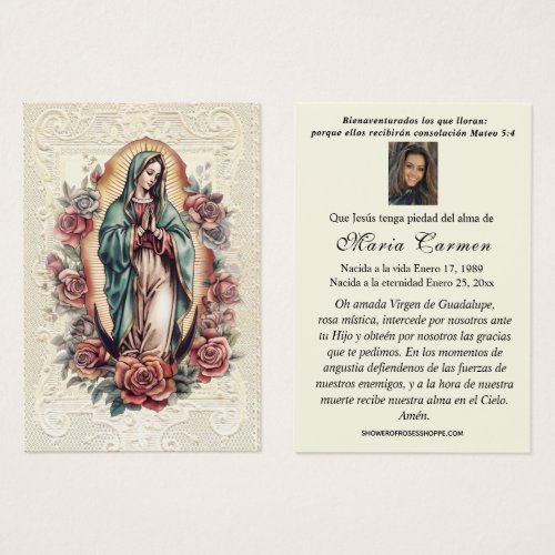 Virgin Mexico Guadalupe Spanish Funeral Prayer