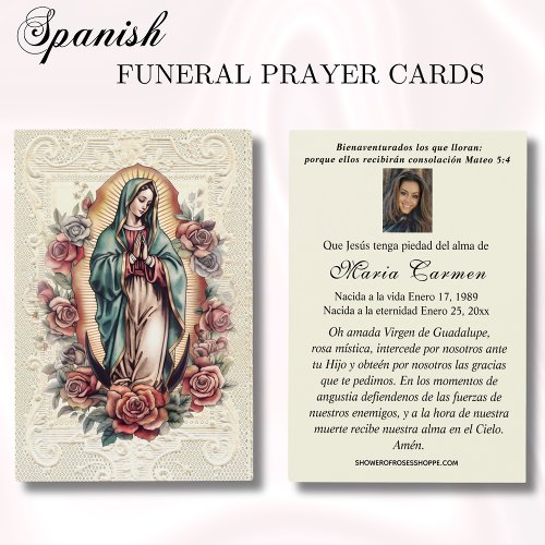 Virgin Mexico Guadalupe Spanish Funeral Prayer