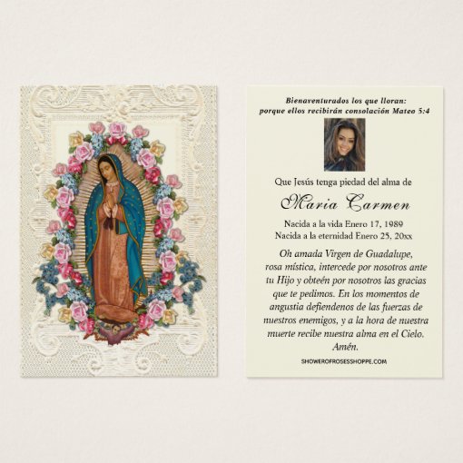 Virgin Mexico Guadalupe Spanish Funeral Prayer | Zazzle