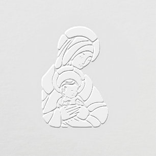 Virgin Mother Mary Baby Jesus Image Only No Text Embosser