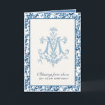 Virgin Mother Mary Catholic Birthday Card<br><div class="desc">This is a beautiful traditional Catholic customized image of the Marian Cross of the Blessed Virgin Mary with lilies.  Inside is a scripture quote and verse. All text and fonts can be modified.</div>