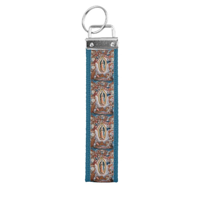 “Virgin of Guadalupe” art wrist key chain (Keys on Top)