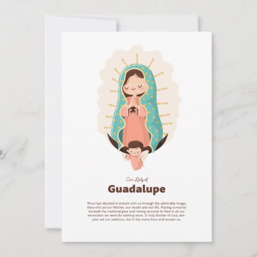 Virgin of Guadalupe Holded by an angel Invitation