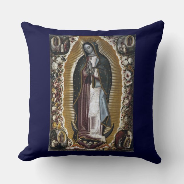 Virgin Of Guadalupe, Our Lady Throw Pillow (Front)