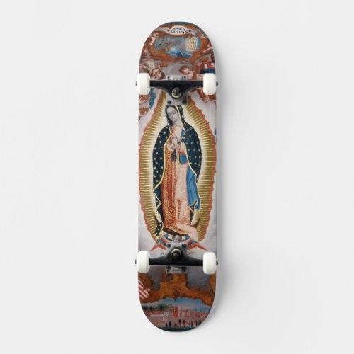 Virgin of Guadalupe religious art skateboards