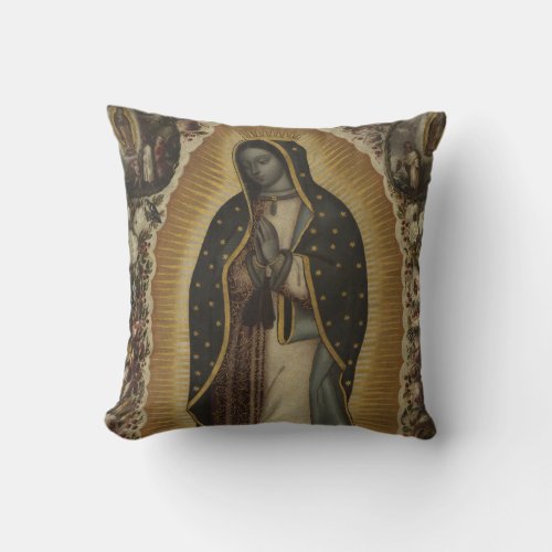 Virgin of Guadalupe Throw Pillow