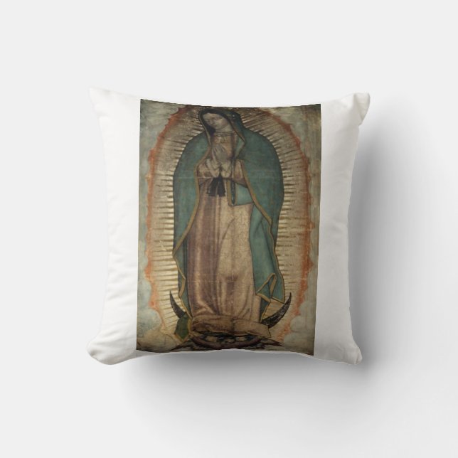 Virgin of Guadalupe Throw Pillow (Front)