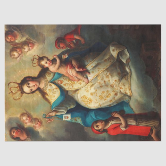 Virgin of Mercy by José de Paez Tissue Paper (Front)