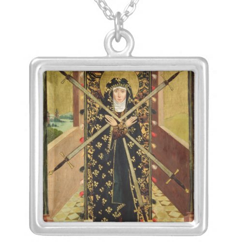 Virgin of Seven Sorrows from the Dome Altar 1499 Silver Plated Necklace