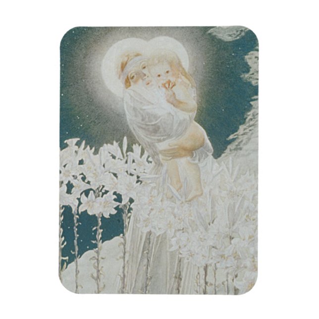 Virgin of the Lilies Magnet (Vertical)