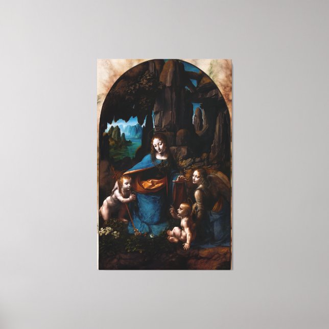 Virgin Of The Rocks by Leonardo da Vinci Canvas Print (Front)