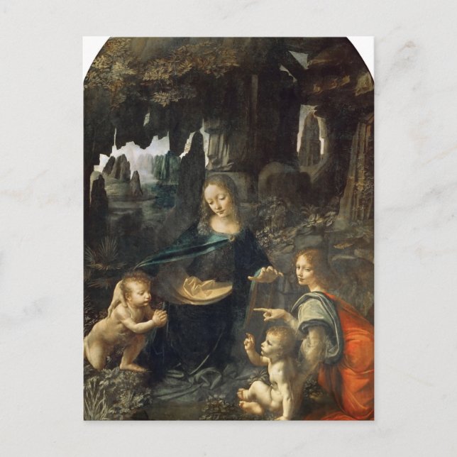Virgin of the Rocks by Leonardo da Vinci Postcard (Front)