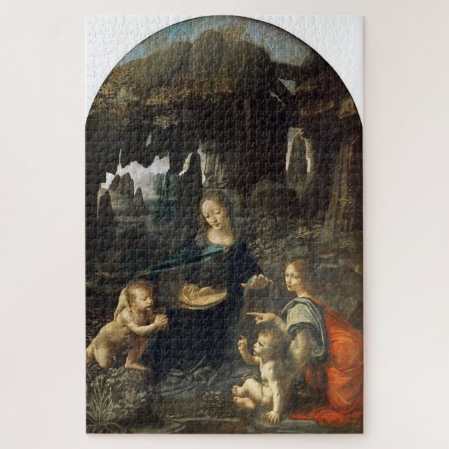Virgin of the Rocks–Leonardo da V. First Version Jigsaw Puzzle (Vertical)