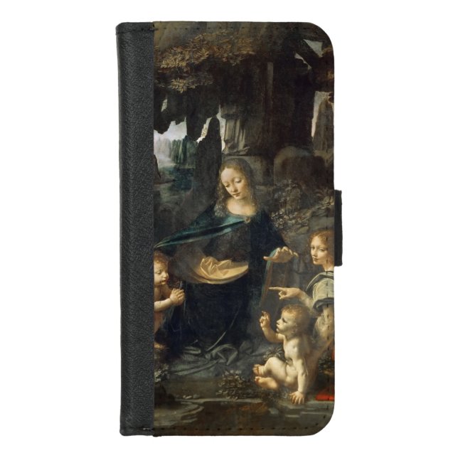 Virgin of the Rocks, Leonardo da Vinci iPhone Wallet Case (Front)