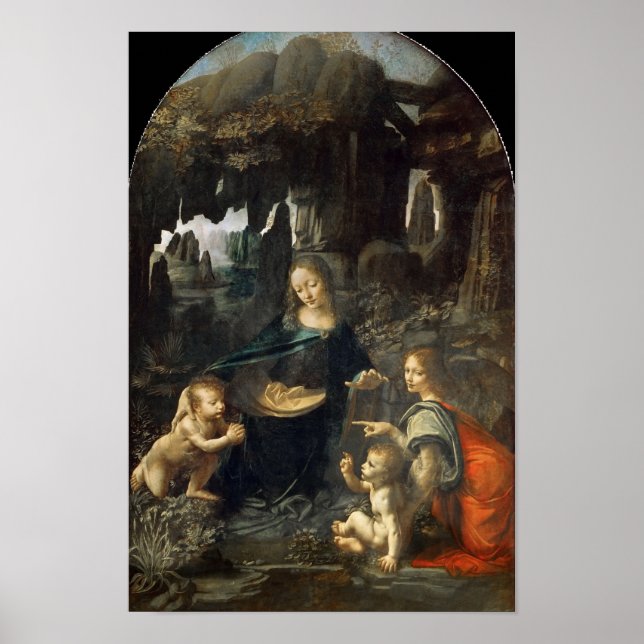Virgin of the Rocks - Louvre - Leonardo - Poster (Front)