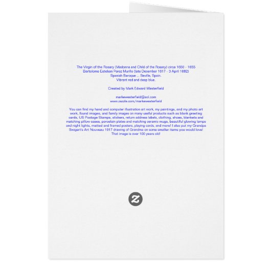 Virgin of the Rosary - Bartolome Esteban Murillo (Back)