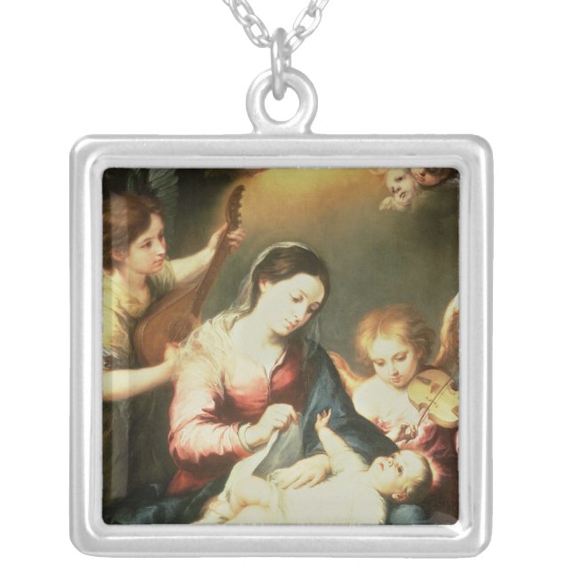 Virgin of the Swaddling Clothes Silver Plated Necklace (Front)