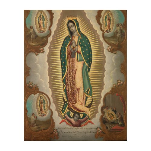 Virgin Our Lady of Guadalupe Mexican Religious Wood Wall Art