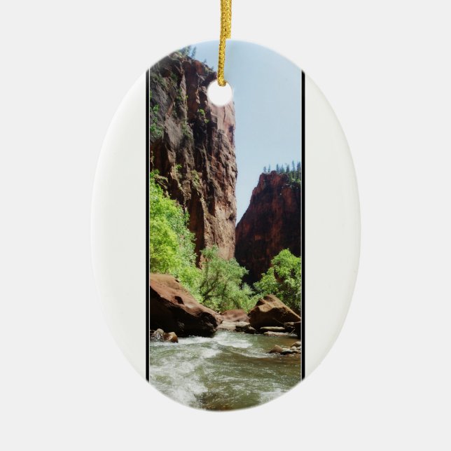 Virgin River At Zion Nat'l Park Ceramic Ornament (Front)
