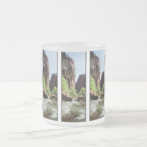 Virgin River At Zion Natl Park Frosted Glass Coffee Mug