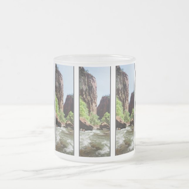 Virgin River At Zion Nat'l Park Frosted Glass Coffee Mug (Center)