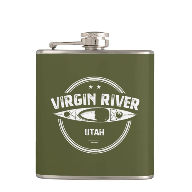 Virgin River Utah Kayaking Flask (Front)