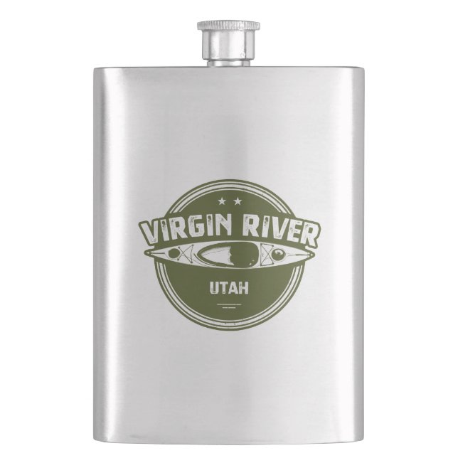Virgin River Utah Kayaking Flask (Front)