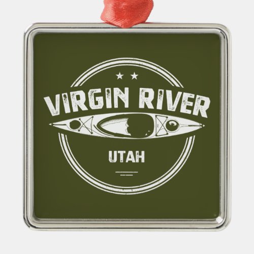 Virgin River Utah Kayaking Metal Ornament