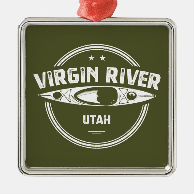 Virgin River Utah Kayaking Metal Ornament (Front)