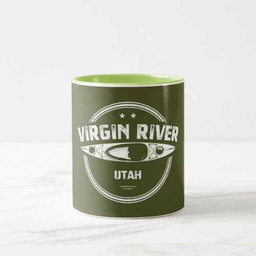 Virgin River Utah Kayaking Two_Tone Coffee Mug
