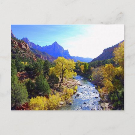 Virgin River, Zion, Utah, Postcard