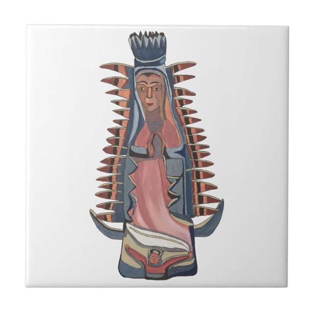 Virgin Virgin Mary Our Lady of Guadalupe painting Ceramic Tile (Front)
