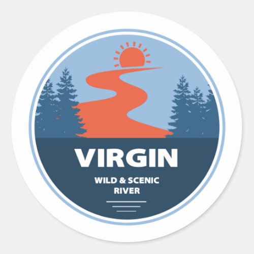 Virgin Wild And Scenic River Utah Classic Round Sticker