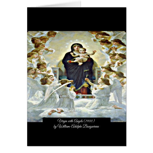 Virgin with Angels Bouguereau  Cards (Front)
