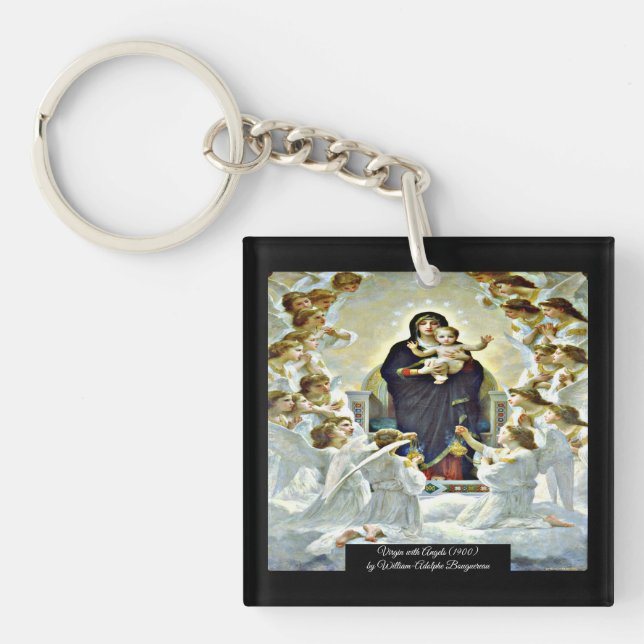 Virgin with Angels Bouguereau  Keychain (Front)