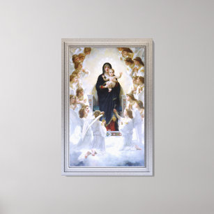 Virgin with Angels by William Adolphe Bouguereau Canvas Print
