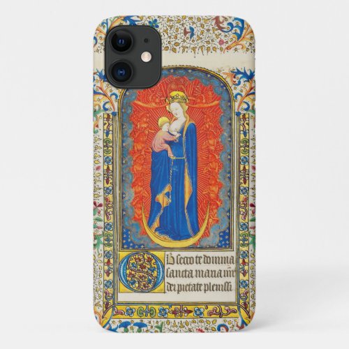 VIRGIN WITH CHILD AND ANGELS Antique Floral Swirls iPhone 11 Case