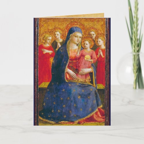 VIRGIN WITH CHILD AND ANGELS Beato Angelico Holiday Card