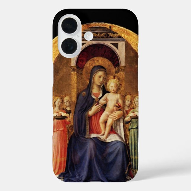 VIRGIN WITH CHILD AND ANGELS ,blue black   Case-Mate iPhone Case (Back)