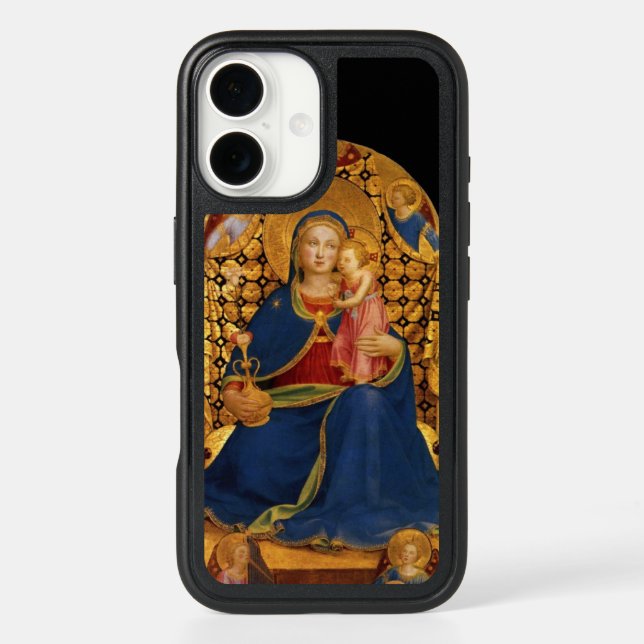 VIRGIN WITH CHILD AND ANGELS,blue black  Otterbox iPhone Case (Back)